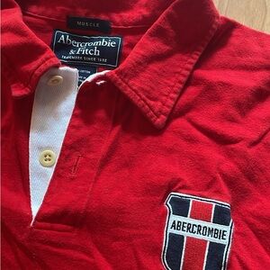 Abercrombie & Fitch Men’s Red Polo Shirt